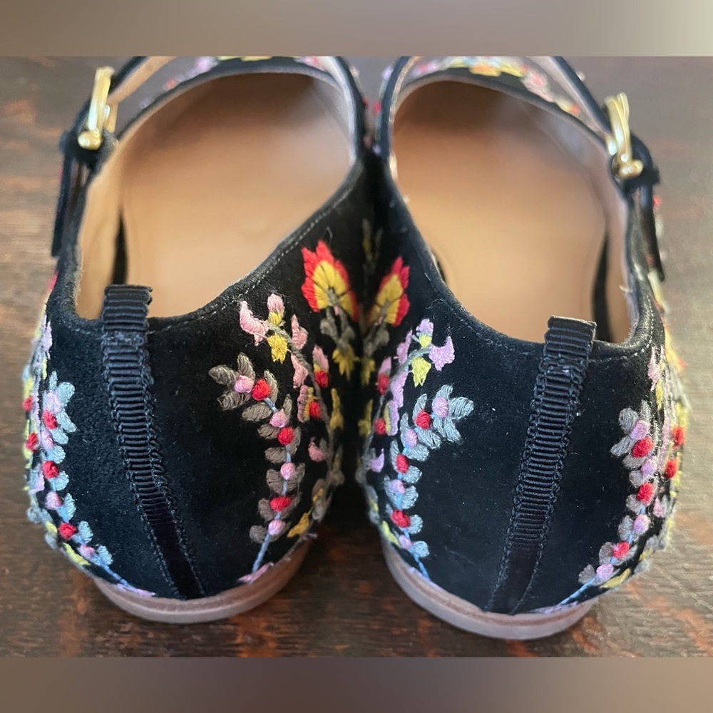 Boden Multicolor Floral Embroidered Mary Jane Pointed Toe Flats - Picture 5 of 14